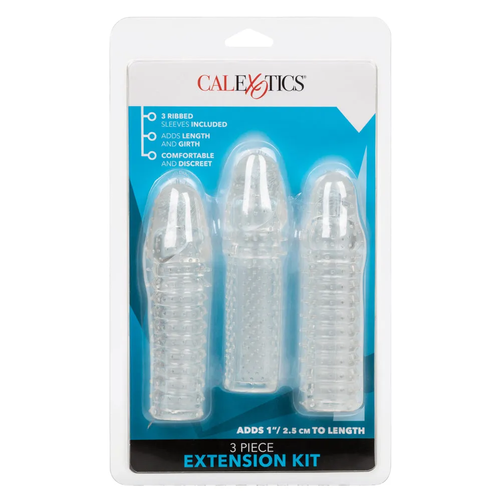 3-Piece Textured Penis Extension Sleeve Kit