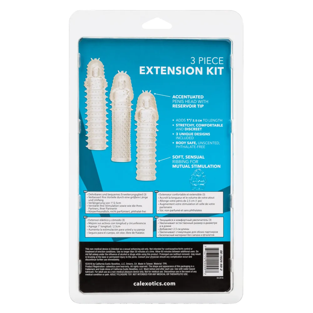 3-Piece Textured Penis Extension Sleeve Kit