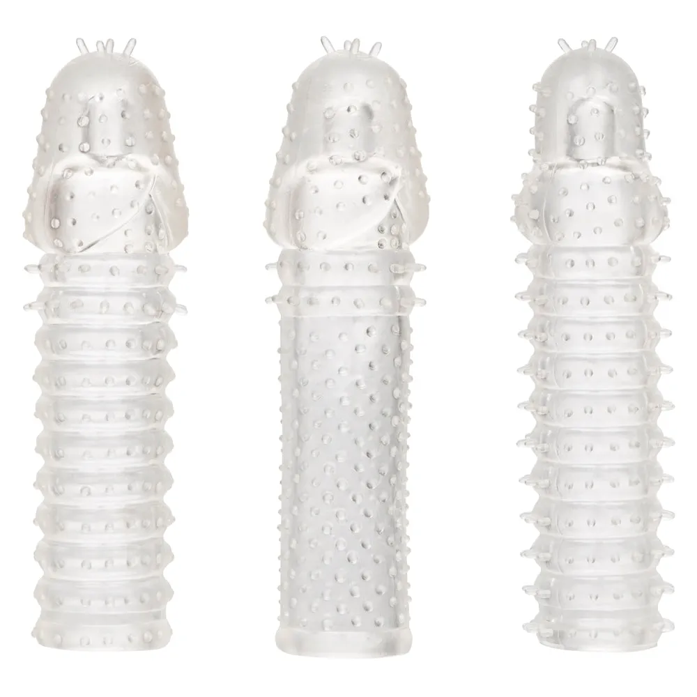 3-Piece Textured Penis Extension Sleeve Kit
