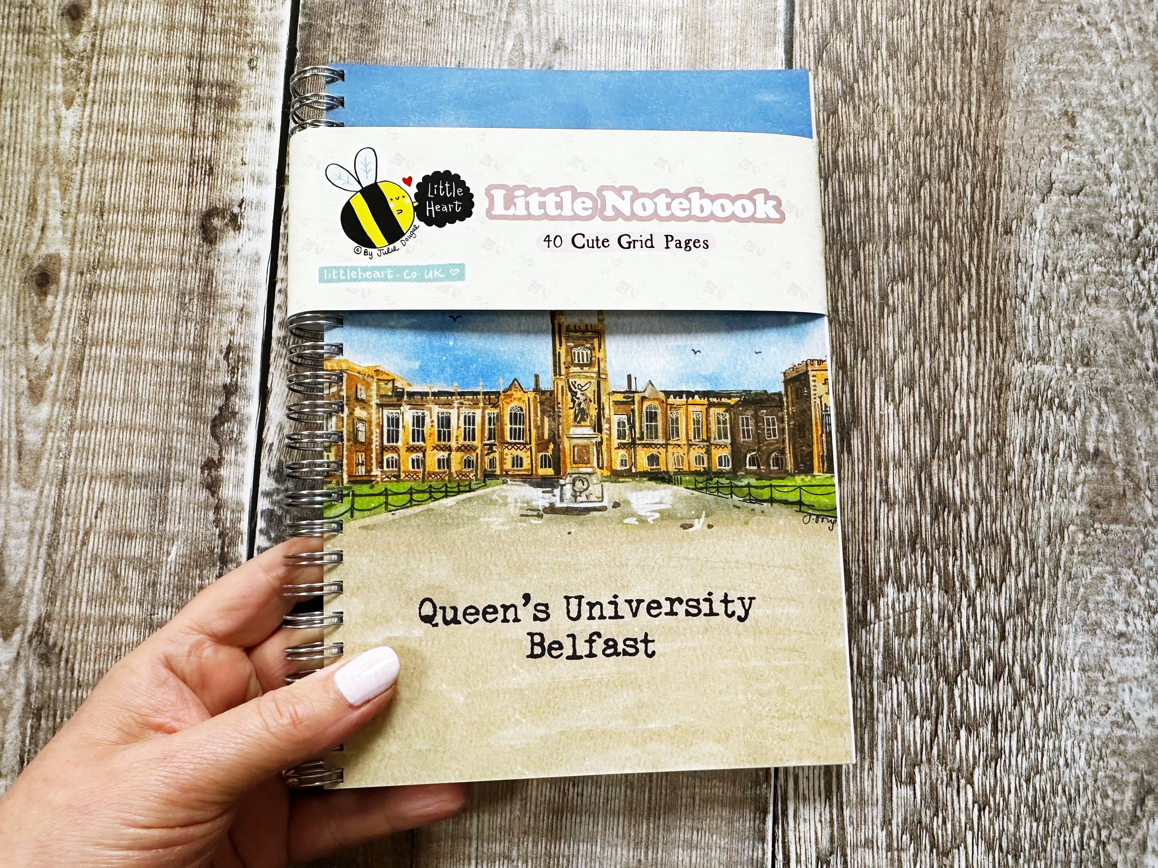 A5 Ring bound Queen's University Belfast Notebook or Planner