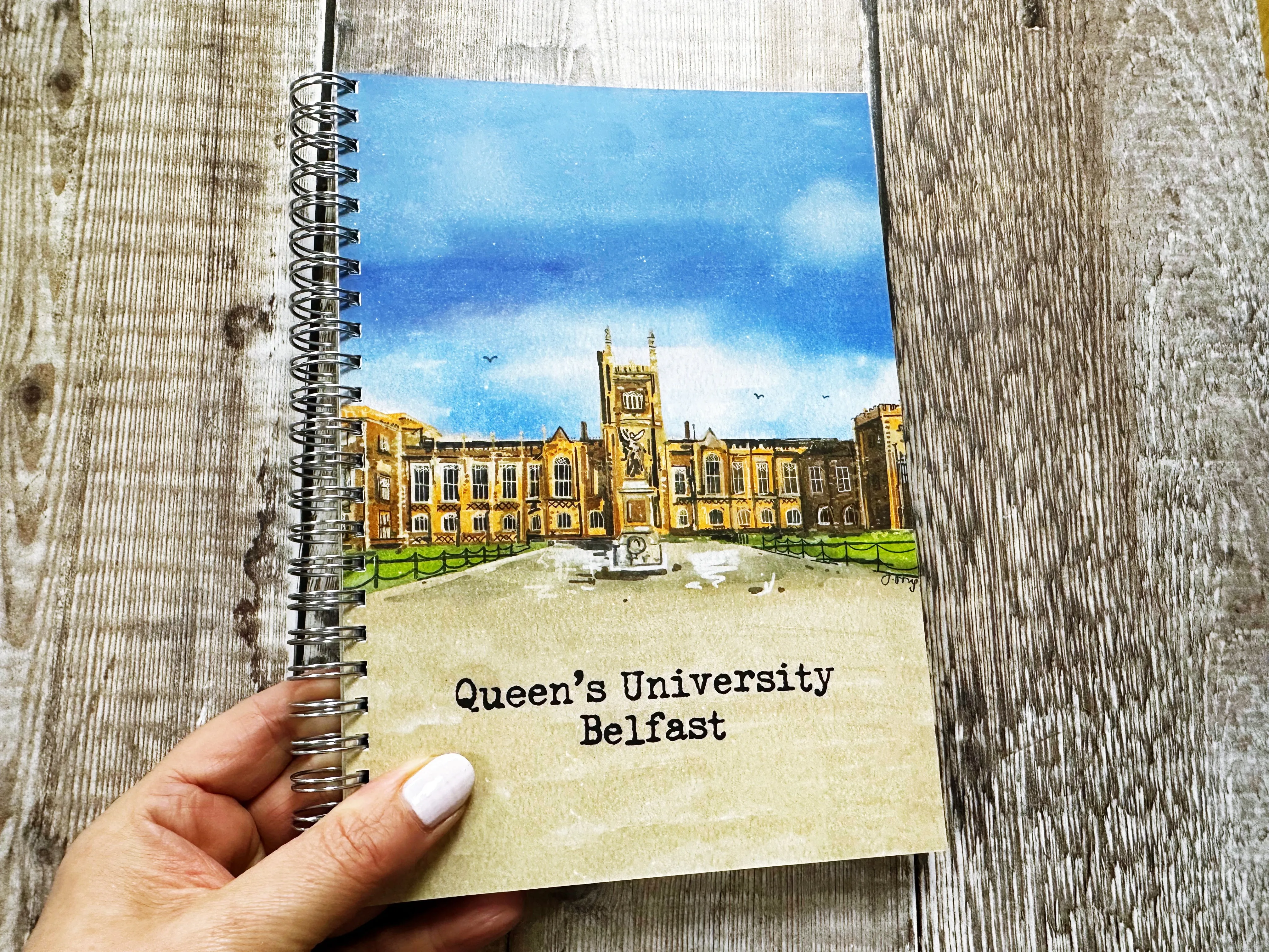 A5 Ring bound Queen's University Belfast Notebook or Planner