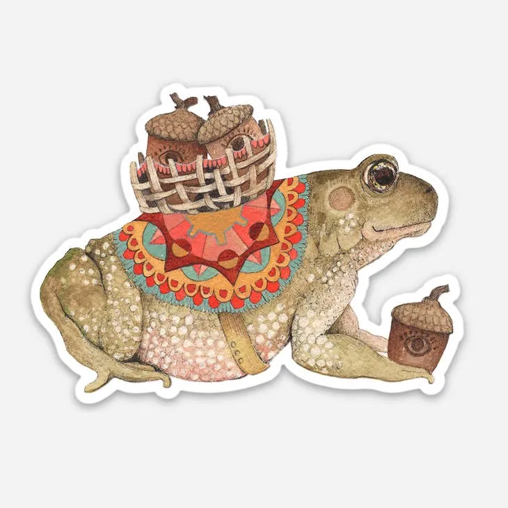 Acorn Forager Frog Sticker