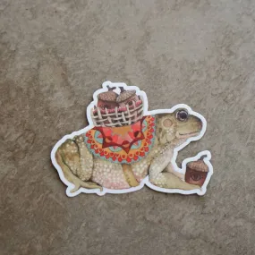 Acorn Forager Frog Sticker