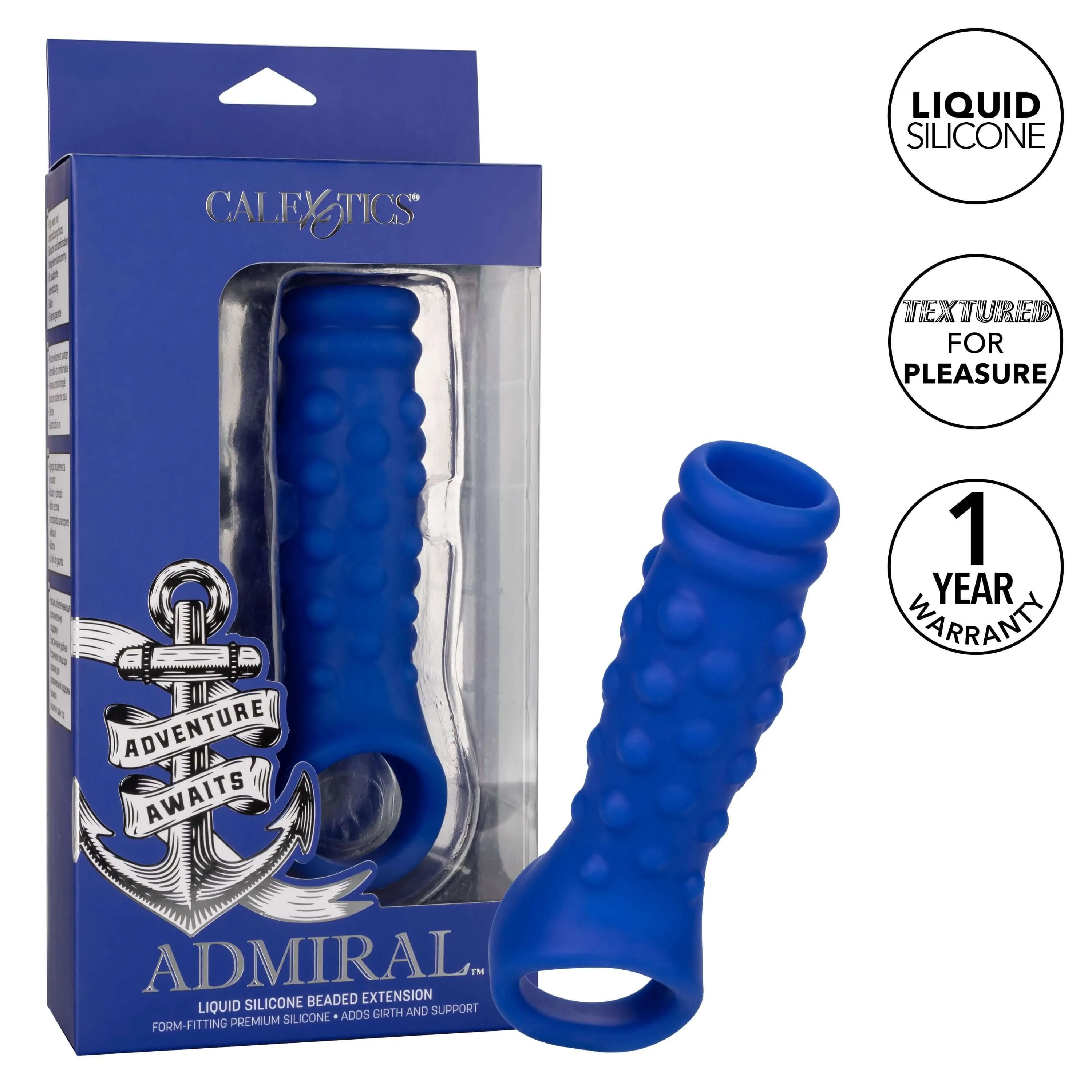 Admiral Liquid Silicone Wave Penis Extension - Explore Uncharted Pleasure