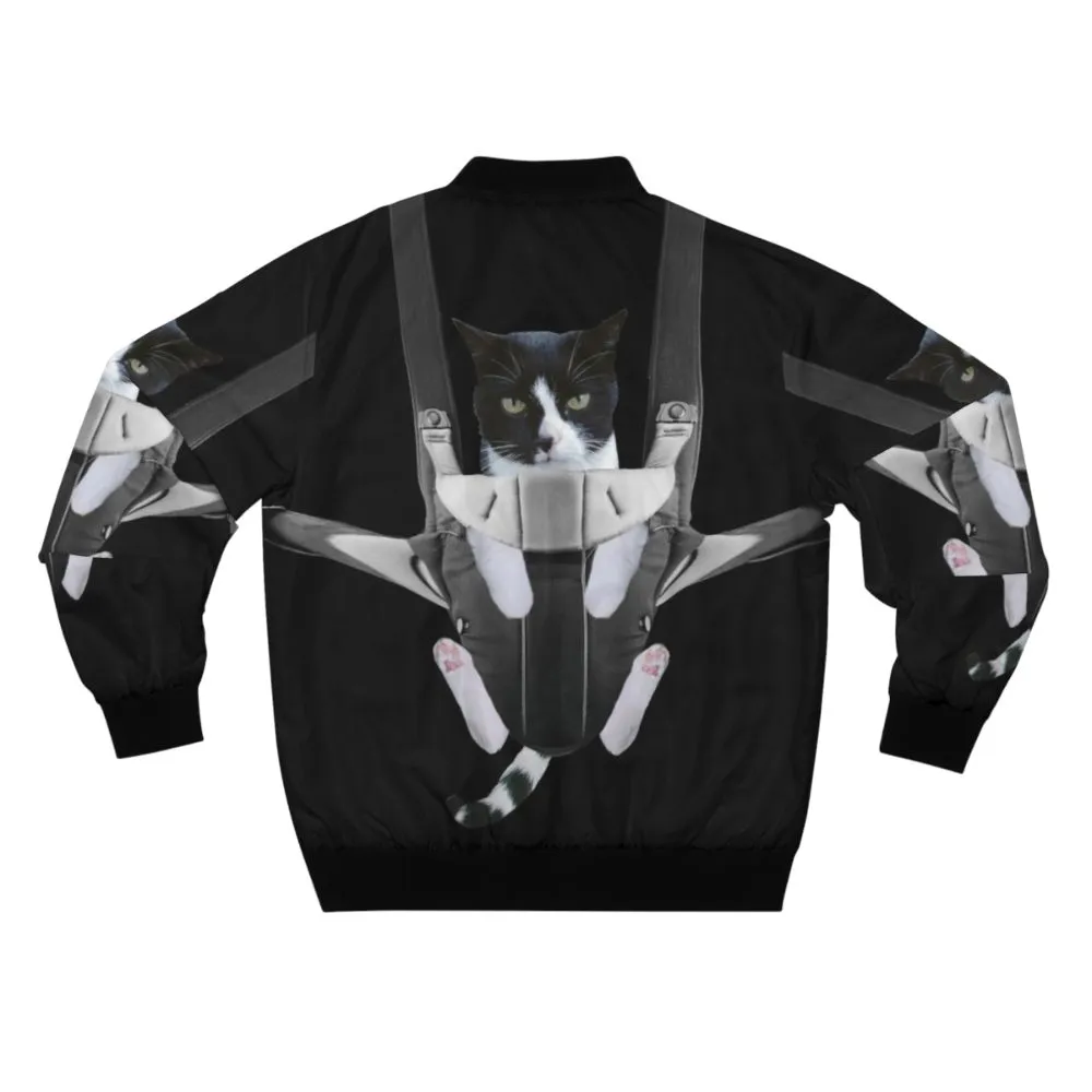Adorable Cat in Baby Carrier Bomber Jacket