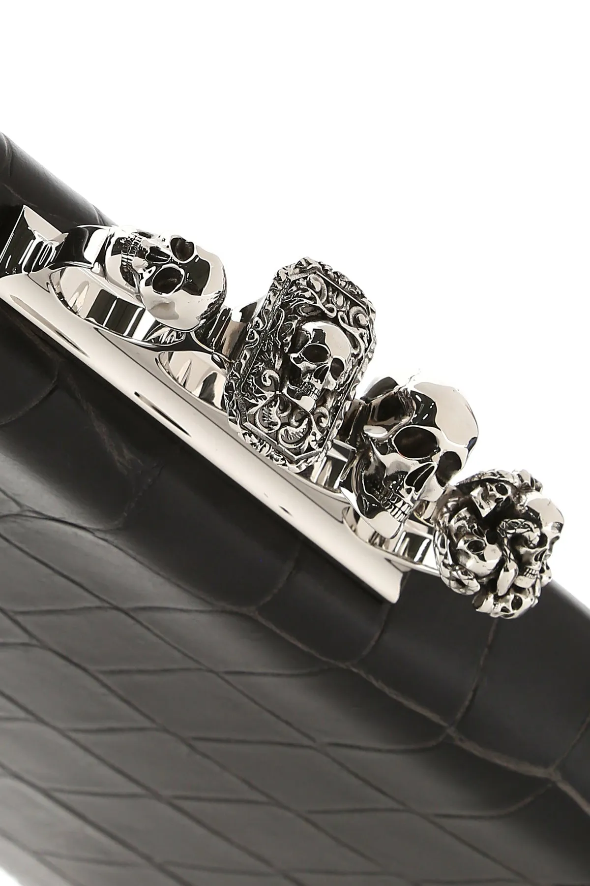 Alexander McQueen Four Ring Embossed Clutch Bag
