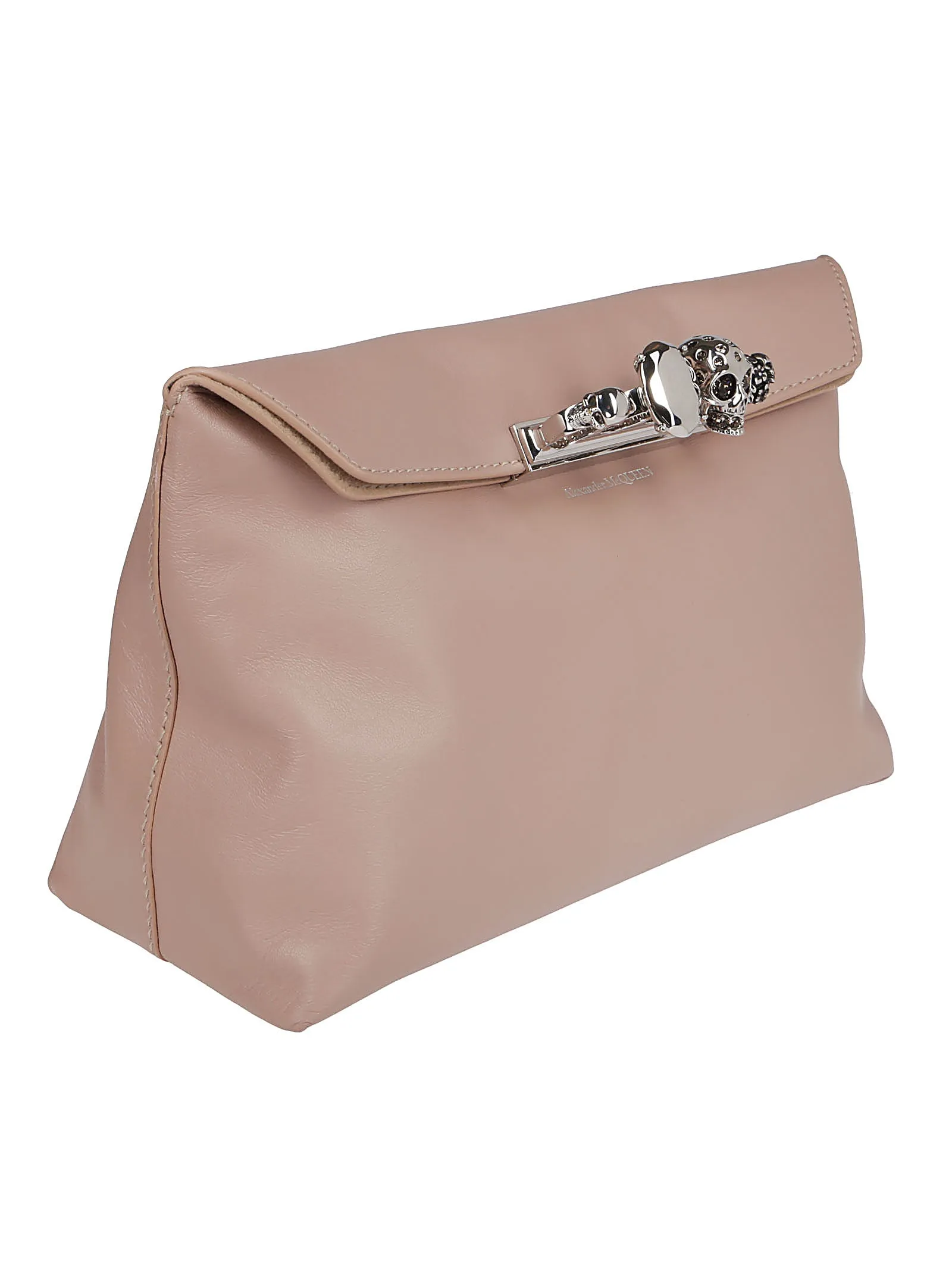 Alexander McQueen Four-Ring Skull Embellished Clutch Bag