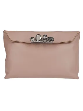 Alexander McQueen Four-Ring Skull Embellished Clutch Bag