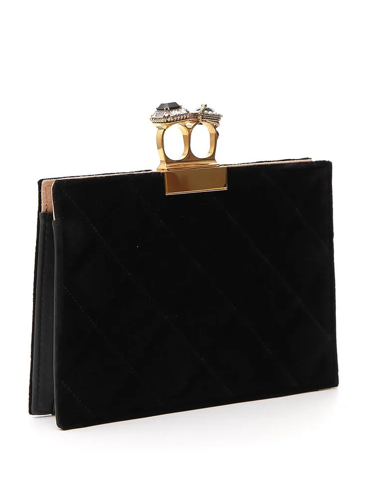 Alexander McQueen Quilted Double Ring Clutch Bag