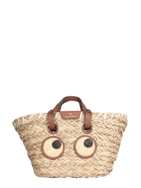 Anya Hindmarch Eyes Straw Tote Bag