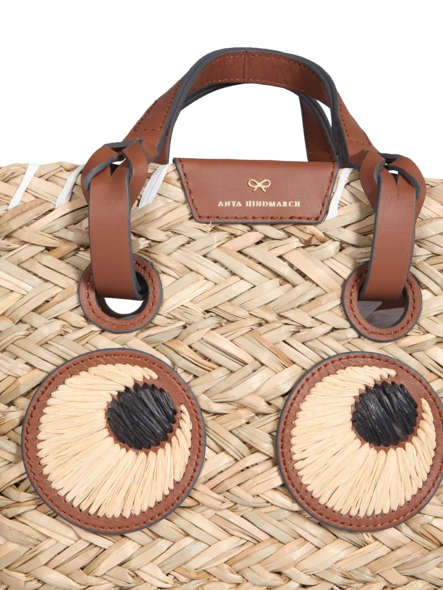 Anya Hindmarch Eyes Straw Tote Bag