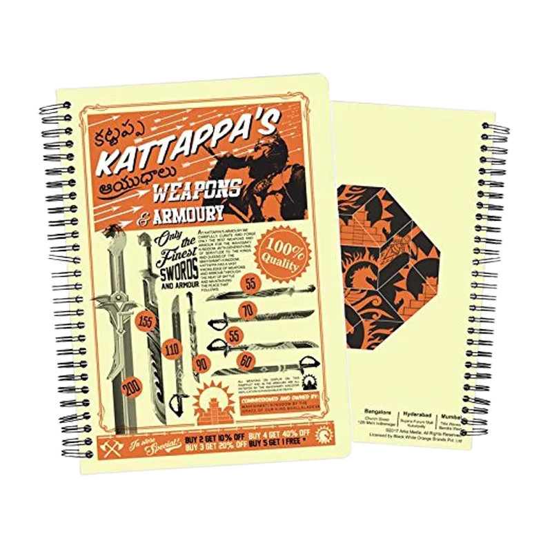 Baahubali Kattappa Weapons Spiral Notebook