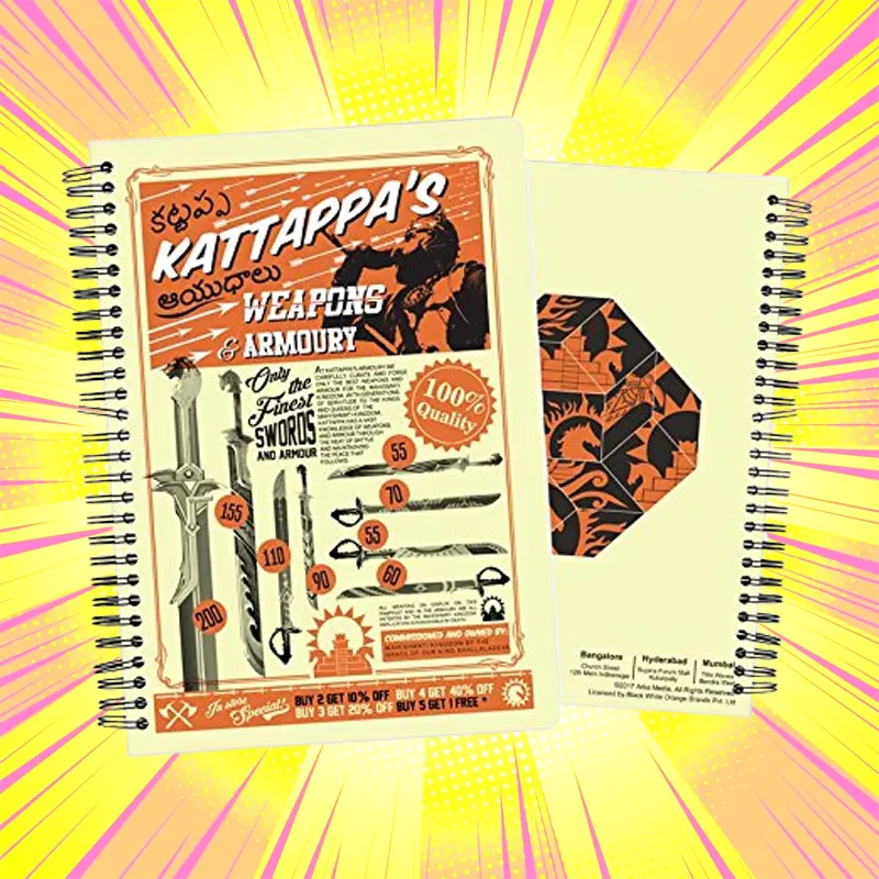 Baahubali Kattappa Weapons Spiral Notebook