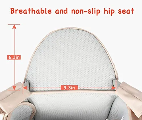 Baby Hip Seat Carrier Baby Waist Stool for Child Infant Toddler with Adjustable Strap Buckle Pocket Soft Inner Huge Storage (Black)