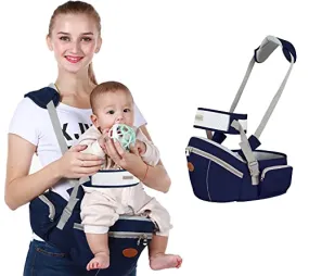 Baby Hip Seat Carrier Baby Waist Stool for Child Infant Toddler with Adjustable Strap Buckle Pocket Soft Inner Huge Storage (Black)