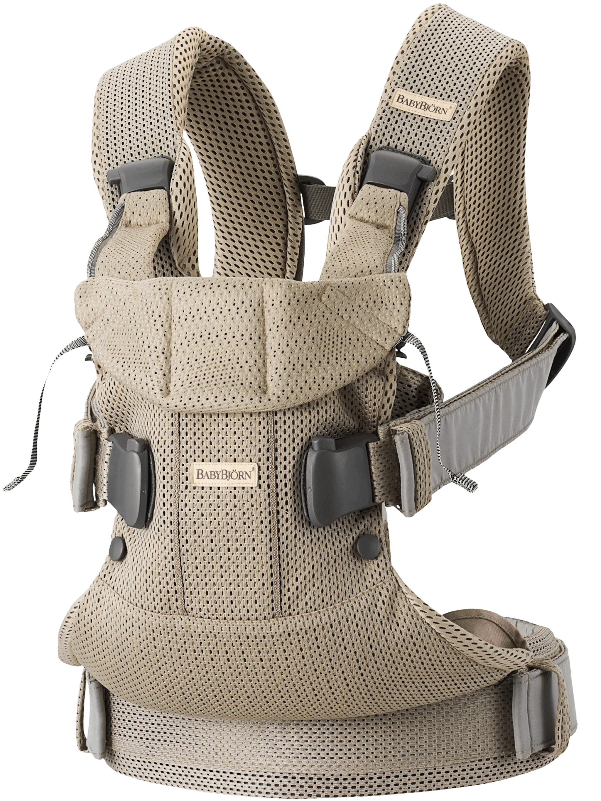 BabyBjorn Draagzak One Cotton 3D Mesh Grijs Beige