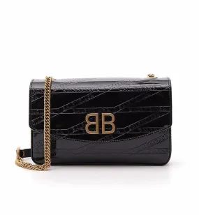 Balenciaga BB Logo Imprinted Shoulder Bag