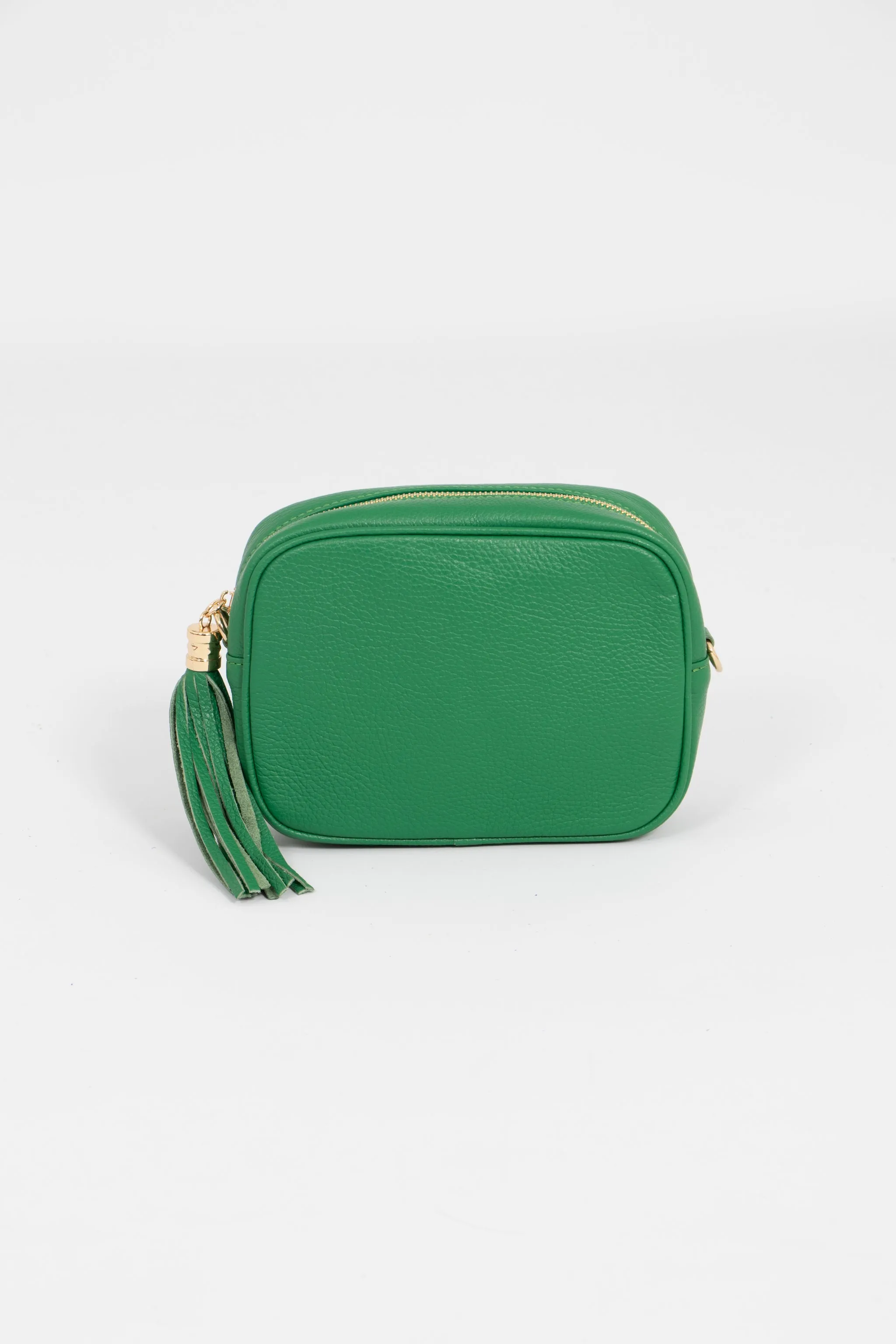 Beau - Italian Leather Crossbody Bag - Bright Green, Pebbled