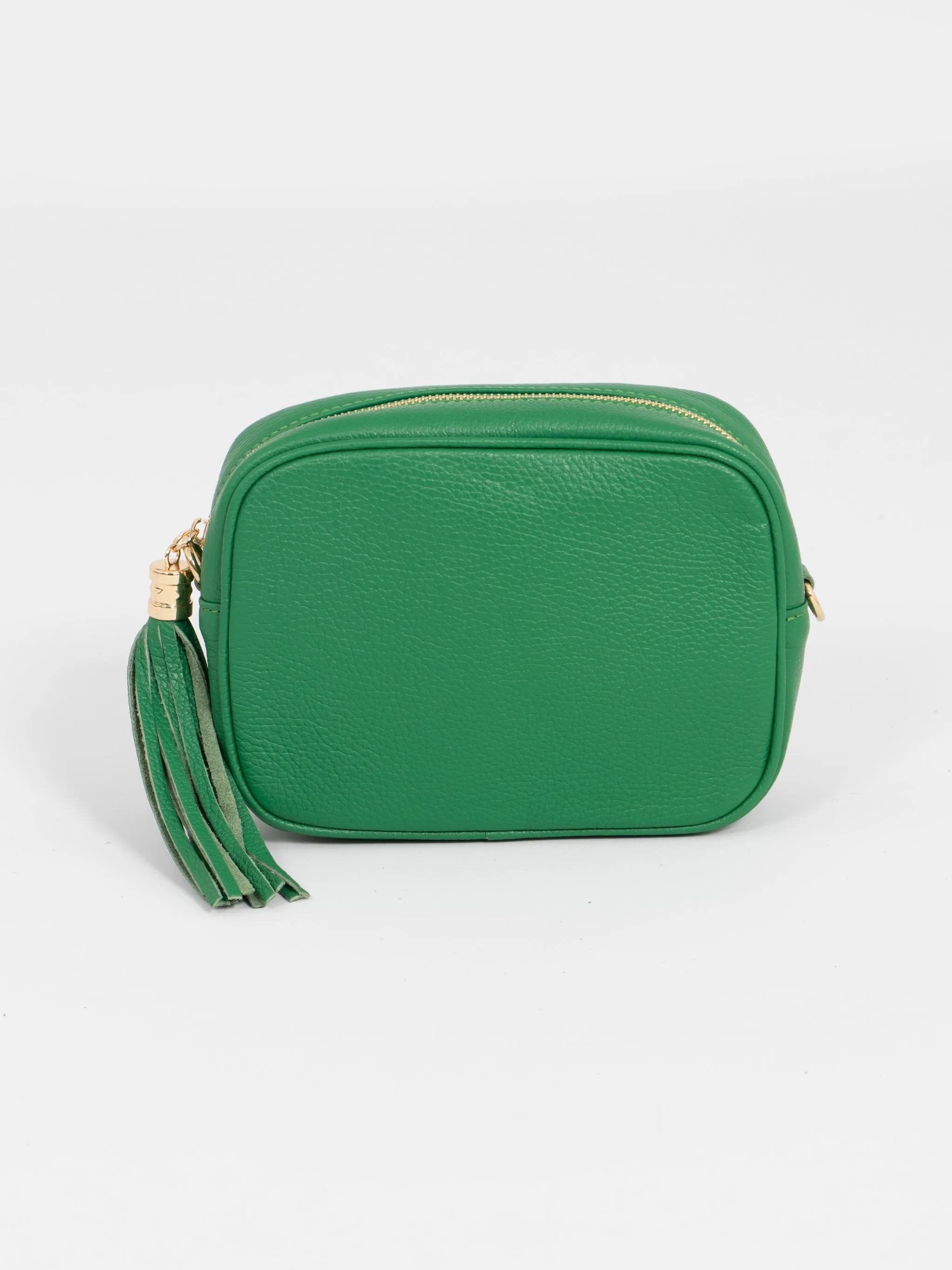 Beau - Italian Leather Crossbody Bag - Bright Green, Pebbled