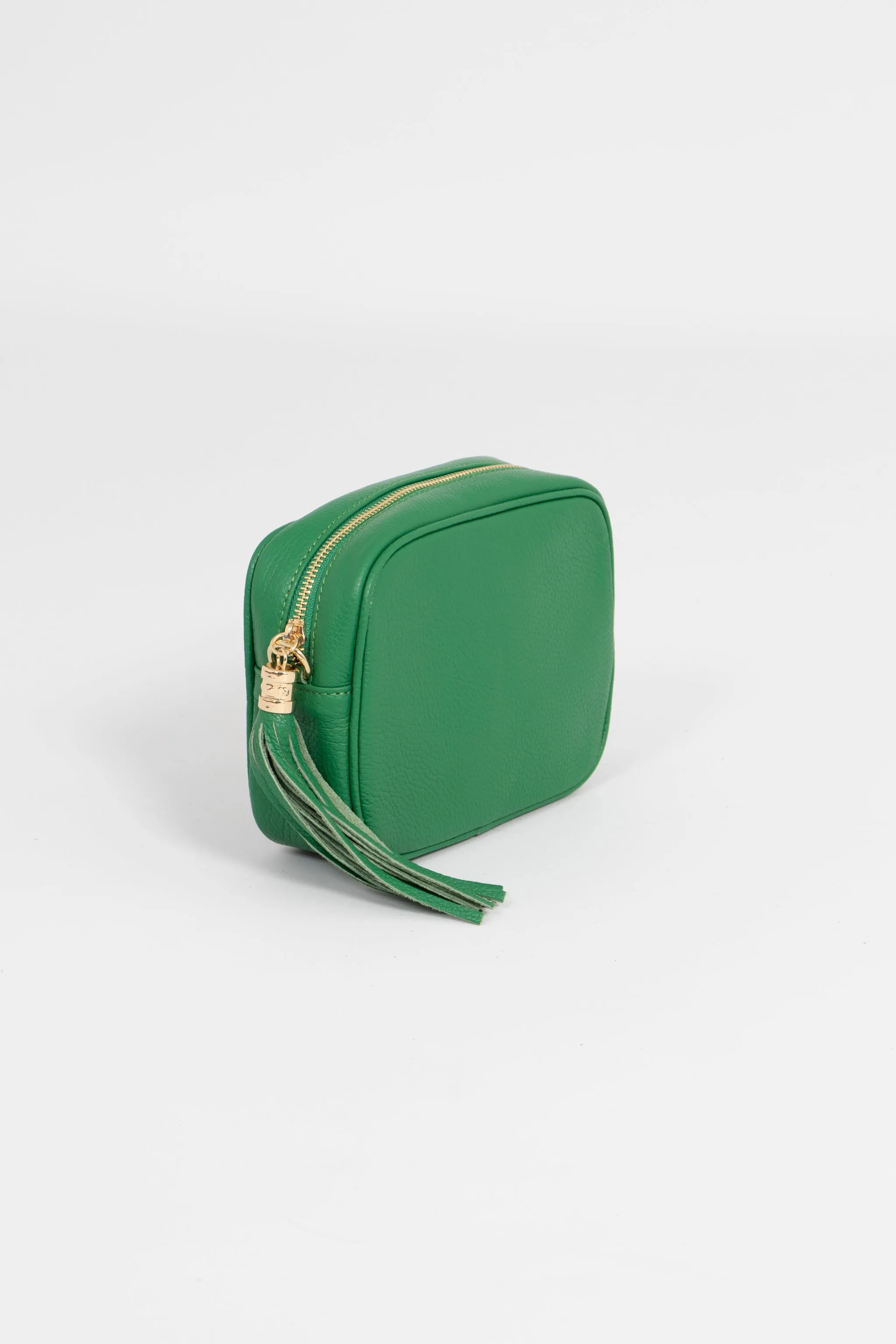 Beau - Italian Leather Crossbody Bag - Bright Green, Pebbled