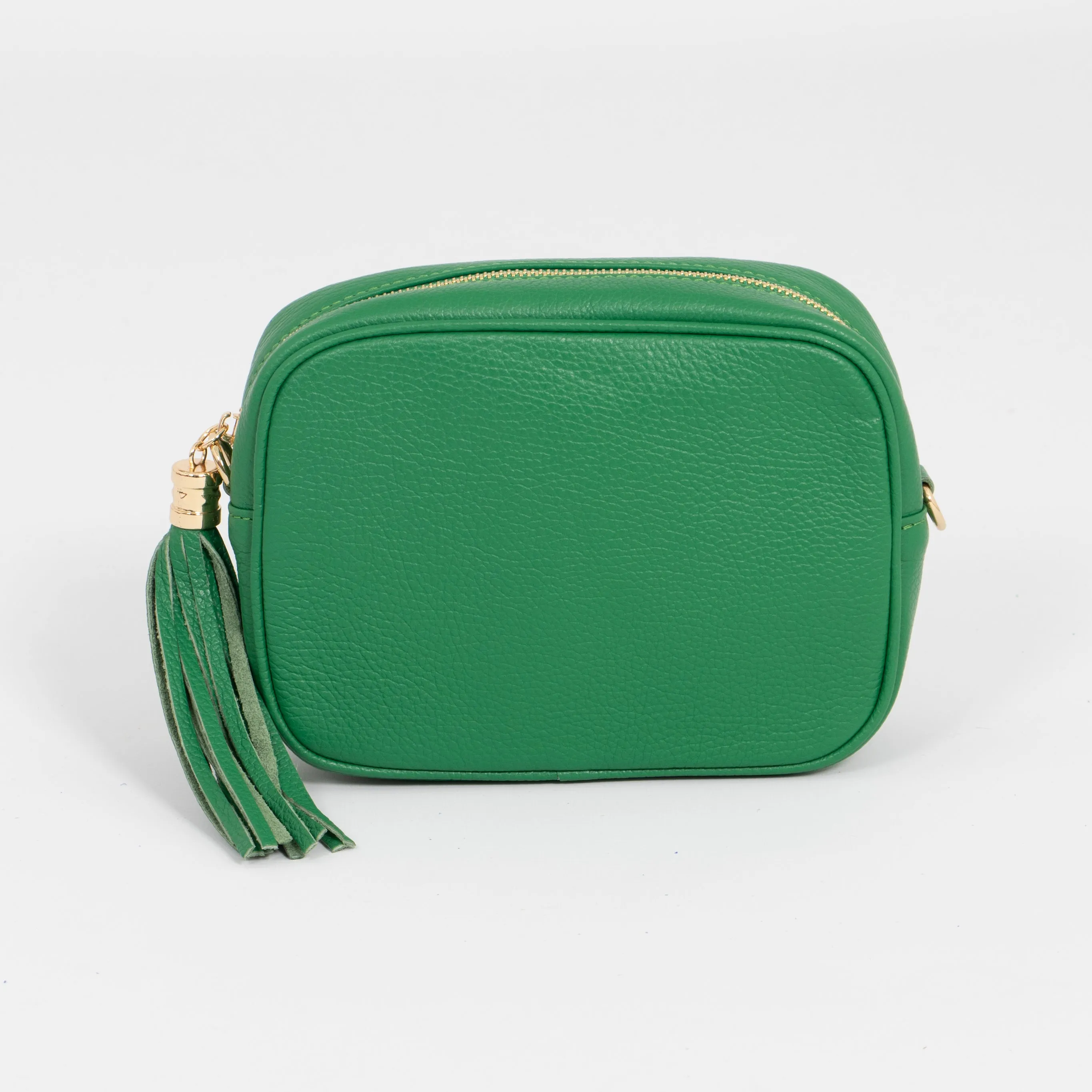 Beau - Italian Leather Crossbody Bag - Bright Green, Pebbled