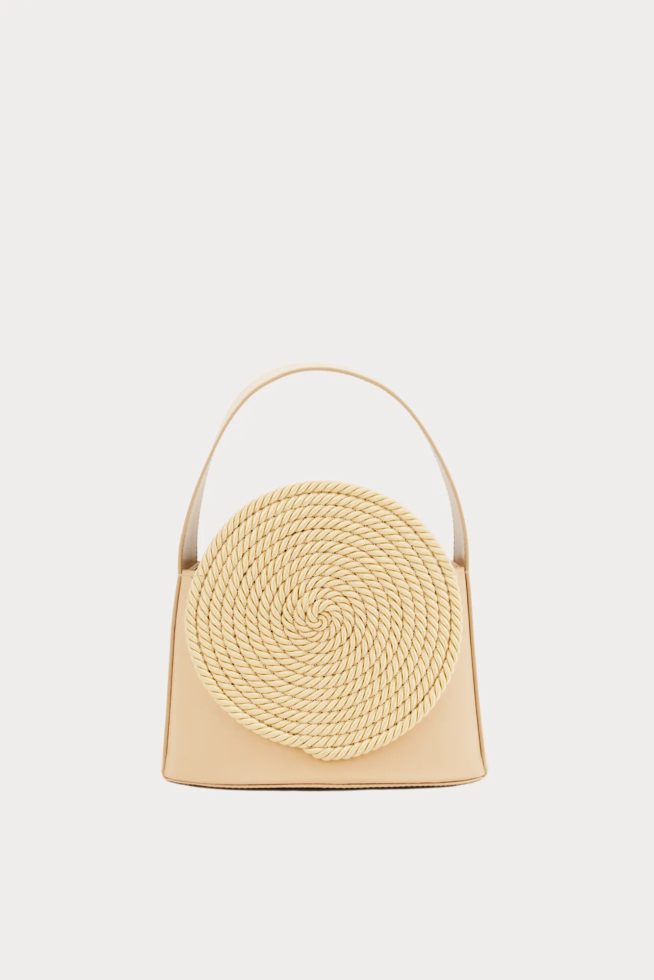 BEIGE Leather Handle Bag with Passementerie Details