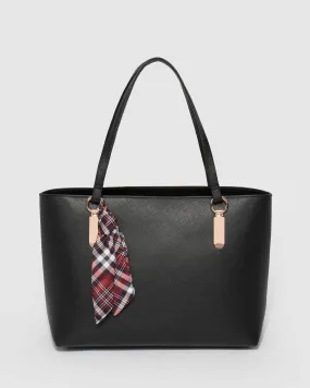 Black Angelina Scarf Tote Bag