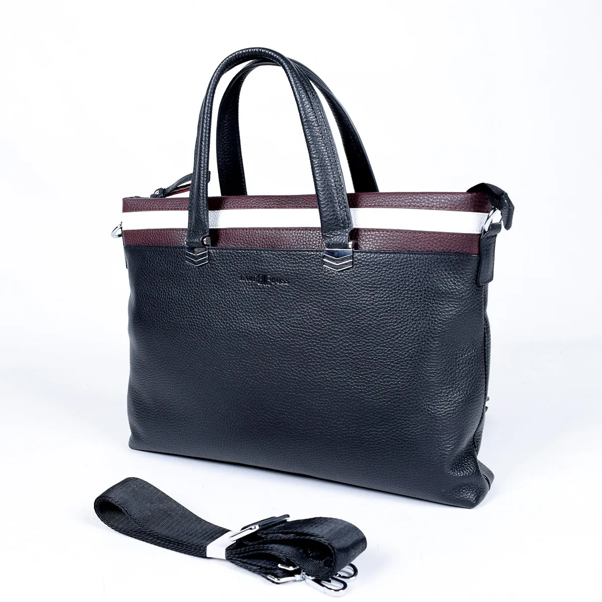 Black Genuine Leather Laptop Bag- GL - 888