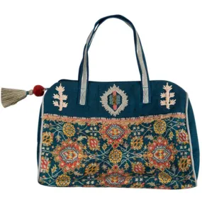 Blue Brocade Mini Duffel Bag - 35cm x 50cm