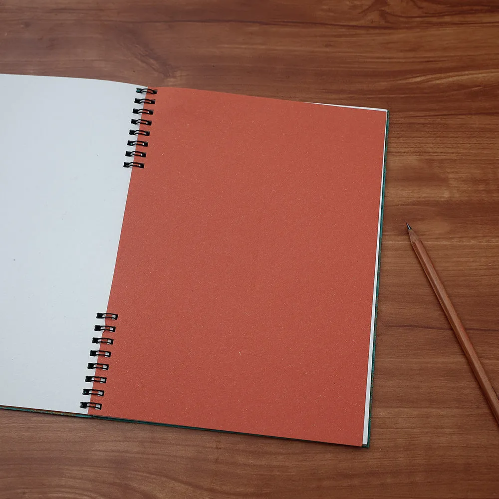 Blue - Handmade Classic Spiral Window Notebook (Large)