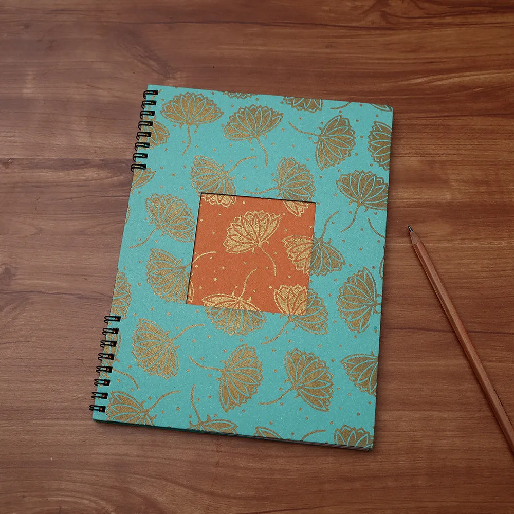 Blue - Handmade Classic Spiral Window Notebook (Large)