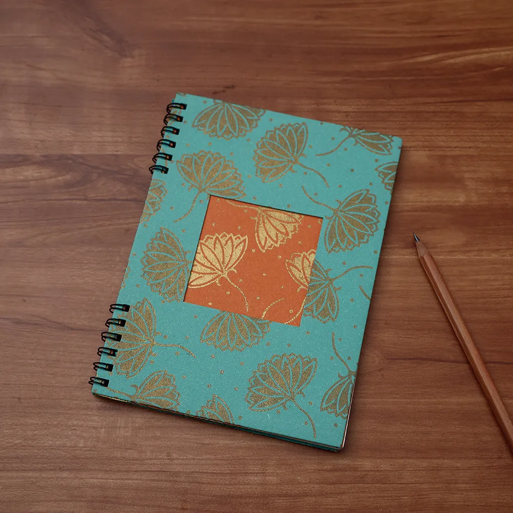 Blue - Sukriti Handmade Classic Spiral Window Notebook (Medium)