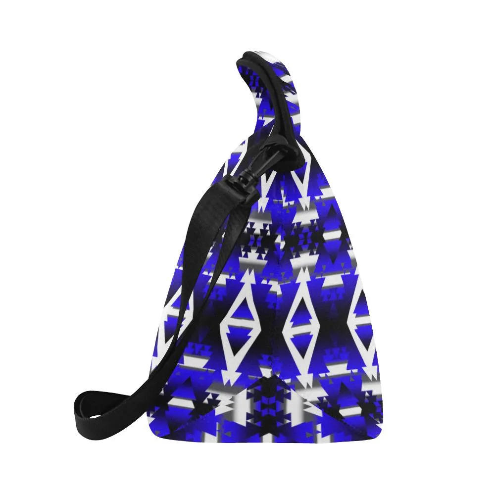 Blue Winter Camp Large Insulated Neoprene Lunch Bag