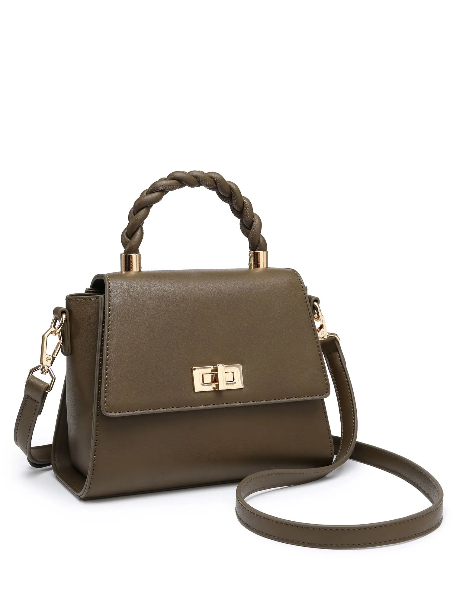 Braided Top Handle Crossbody Bag