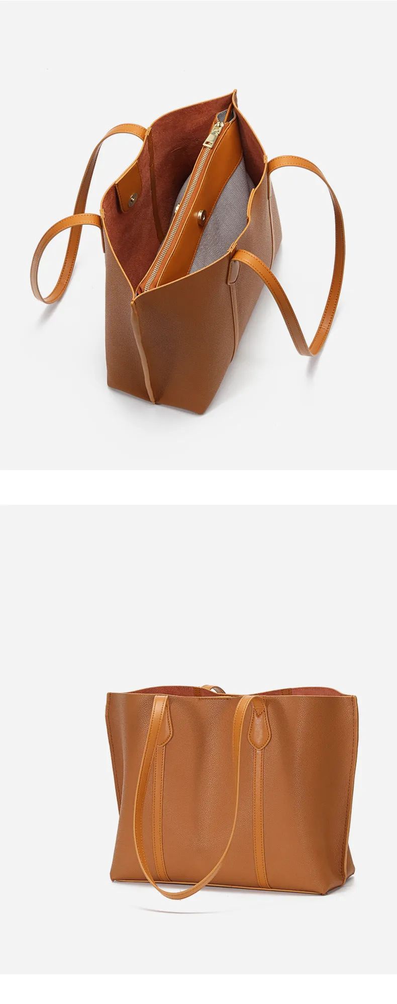 Brown Leather Tote Handbags for Women L2042