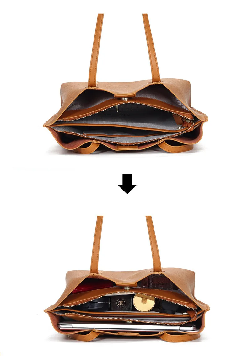 Brown Leather Tote Handbags for Women L2042