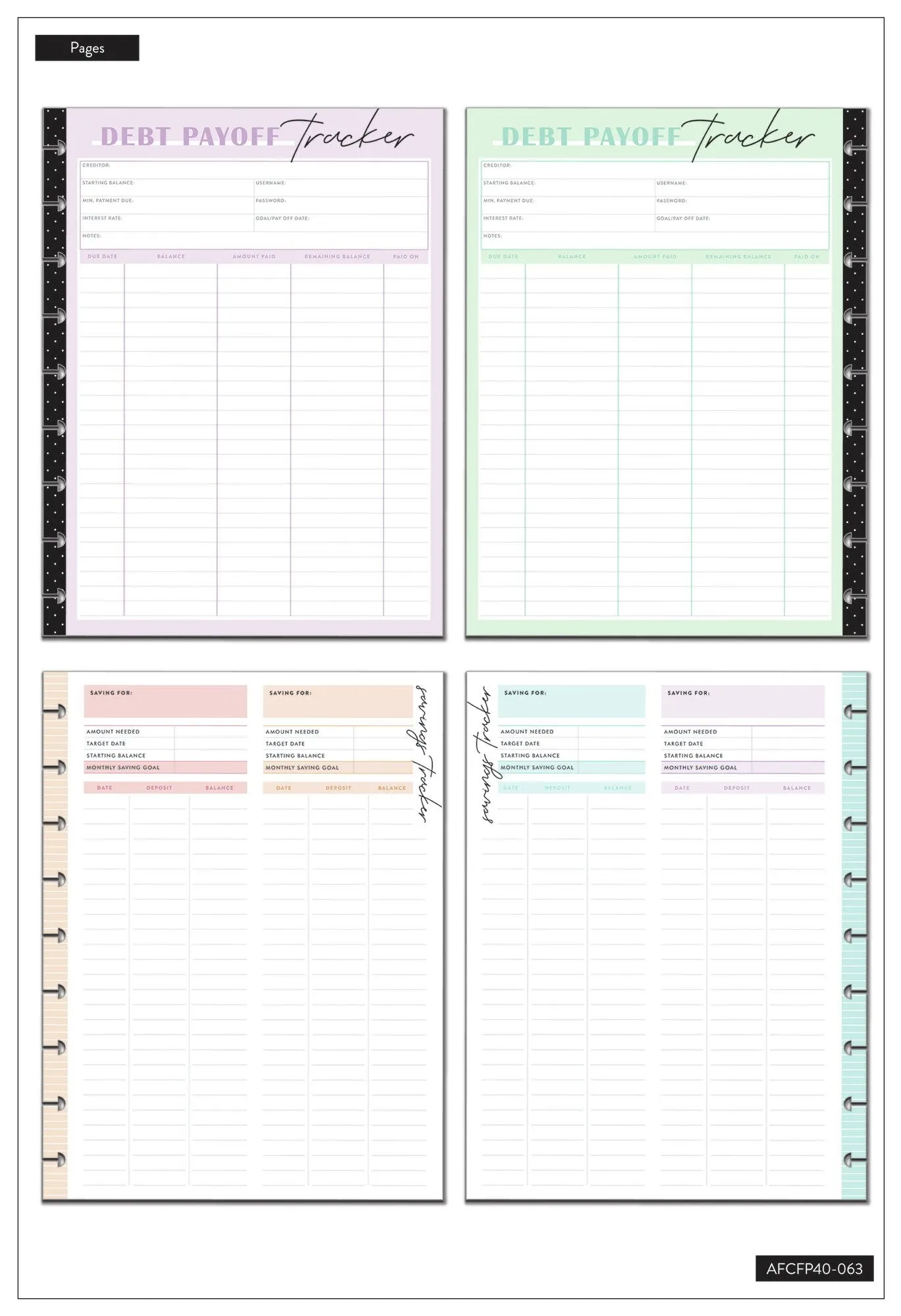 Budget Debt and Savings Classic Filler Paper
