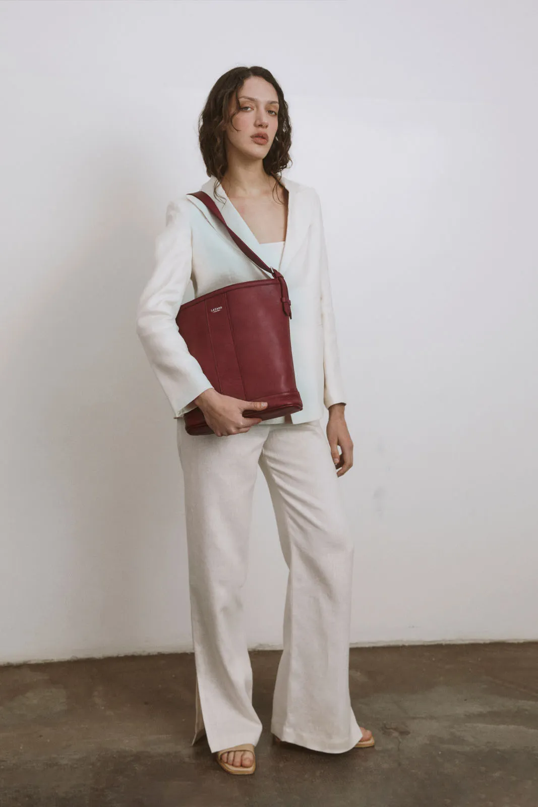 Burgundy Leather Tote Bag Montana