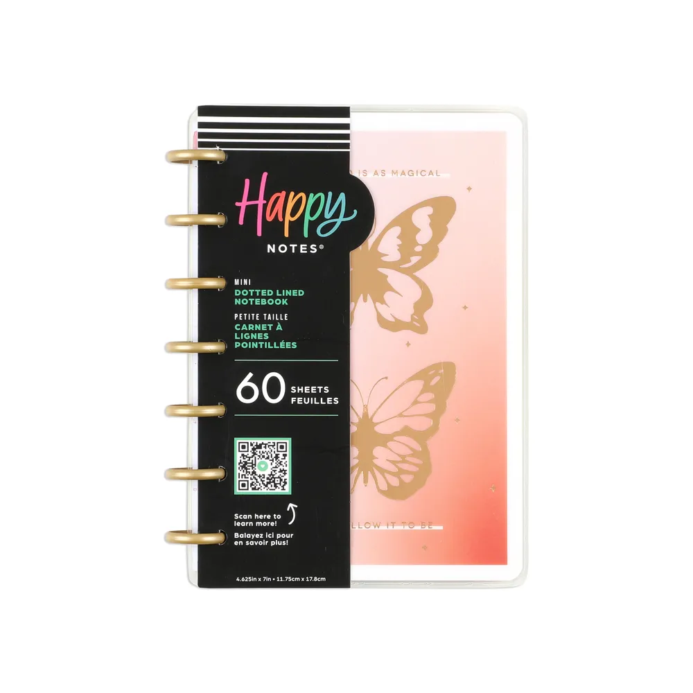Butterfly Bliss - Dotted Lined Mini Notebook - 60 Sheets