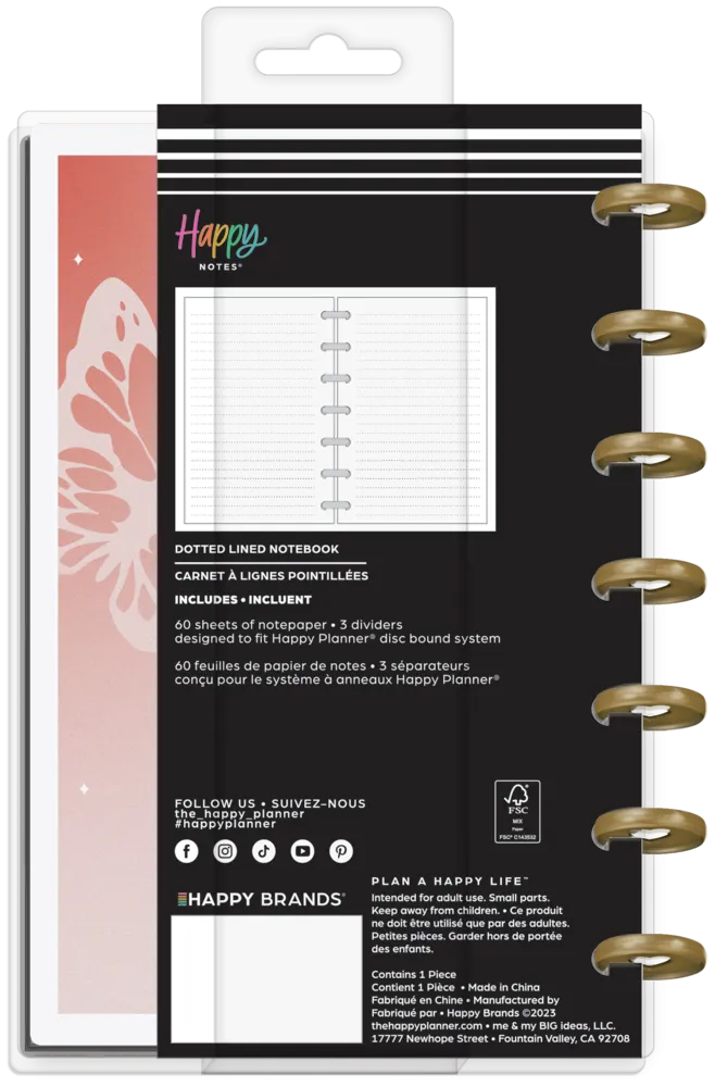 Butterfly Bliss - Dotted Lined Mini Notebook - 60 Sheets