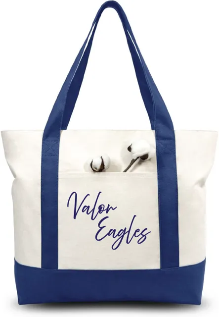 Canvas Tote Bag Valor Eagles Script