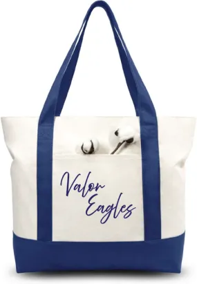 Canvas Tote Bag Valor Eagles Script