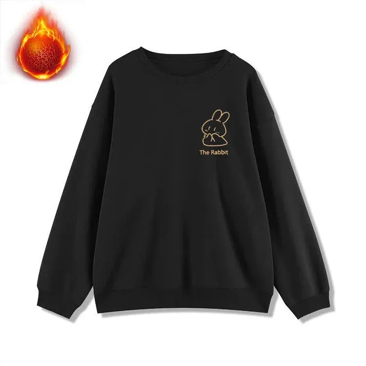 Cartoon Rabbit Carrot Girlfriend Boyfriend Couple Print Sweatshirt