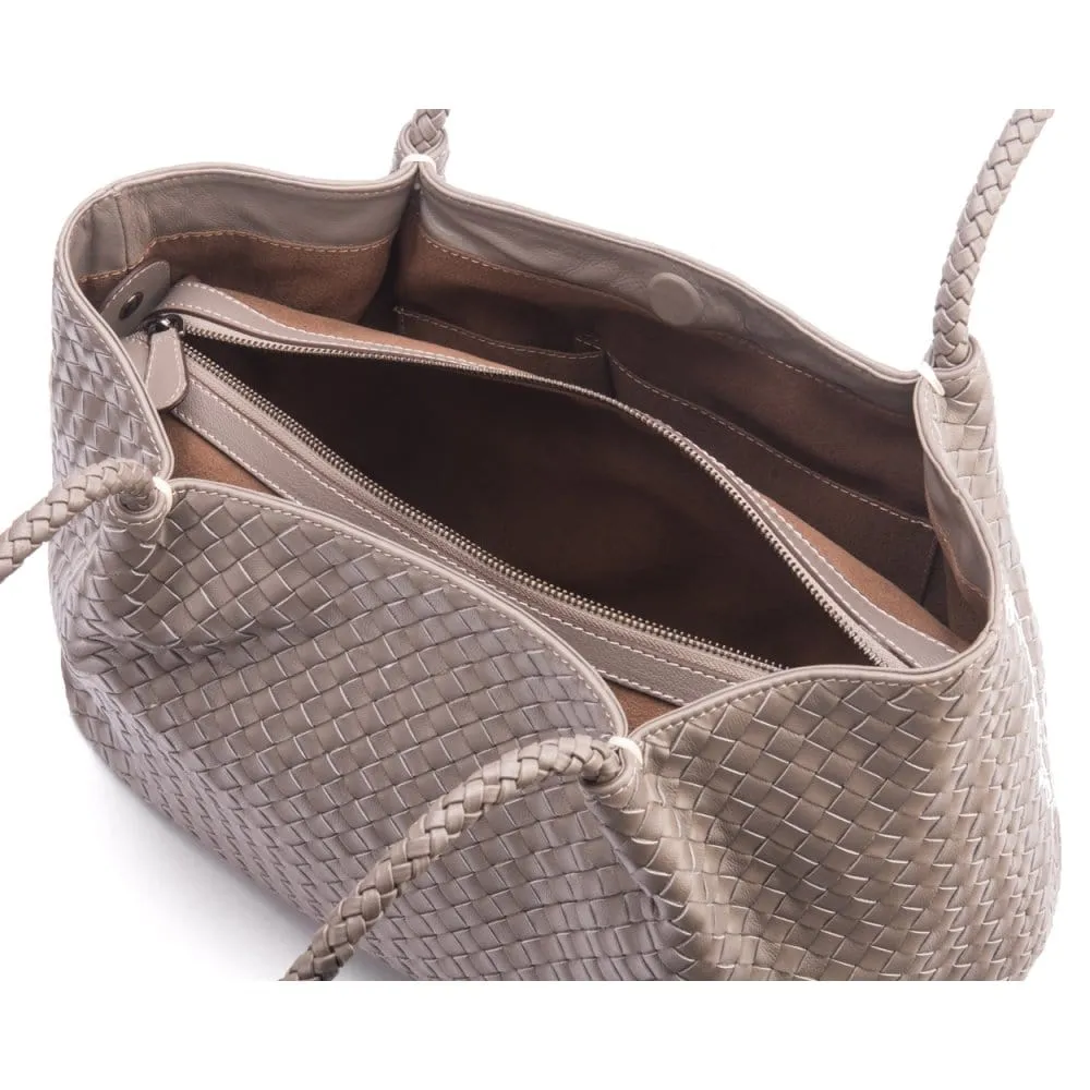 Cassidy Woven Slouchy Bag - Taupe