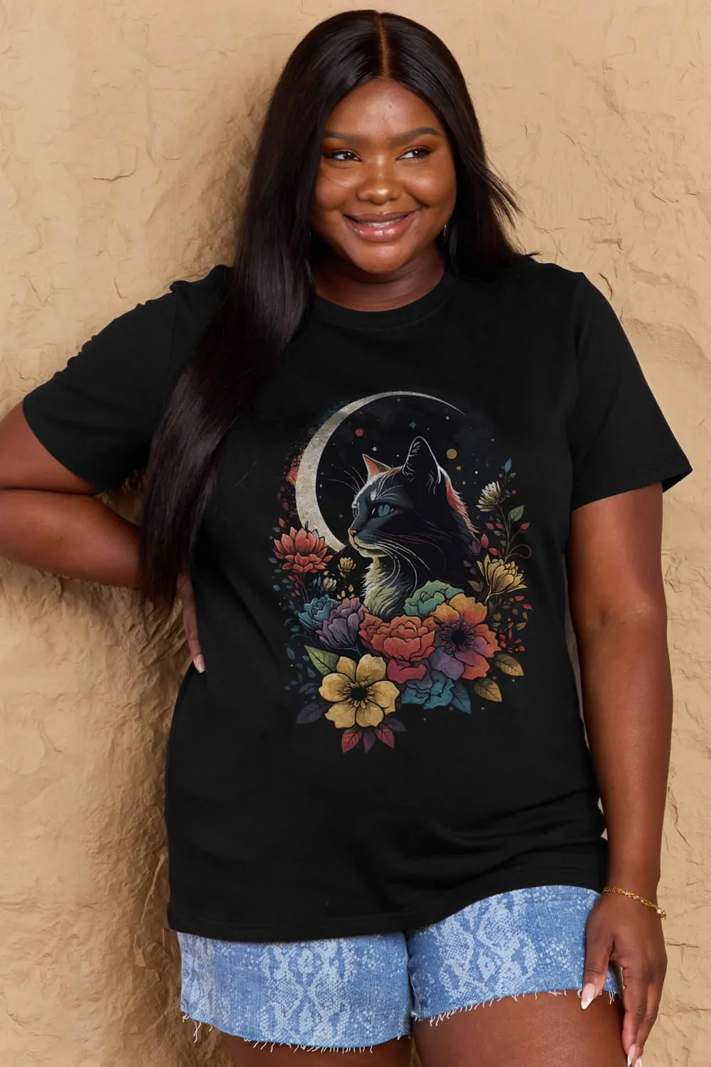 Cat Graphic Cotton Tee