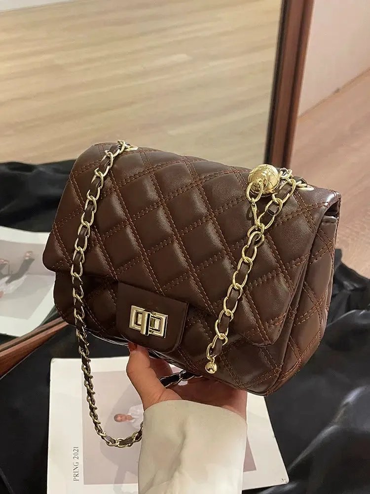Chain Strap Quilted Crossbody Bag