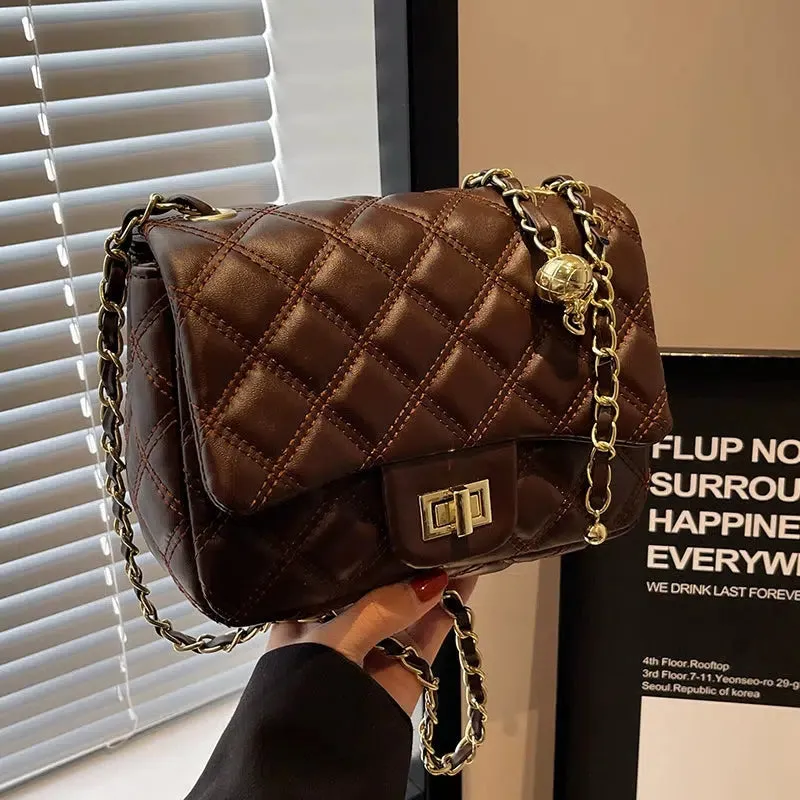 Chain Strap Quilted Crossbody Bag
