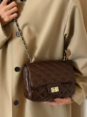 Chain Strap Quilted Crossbody Bag
