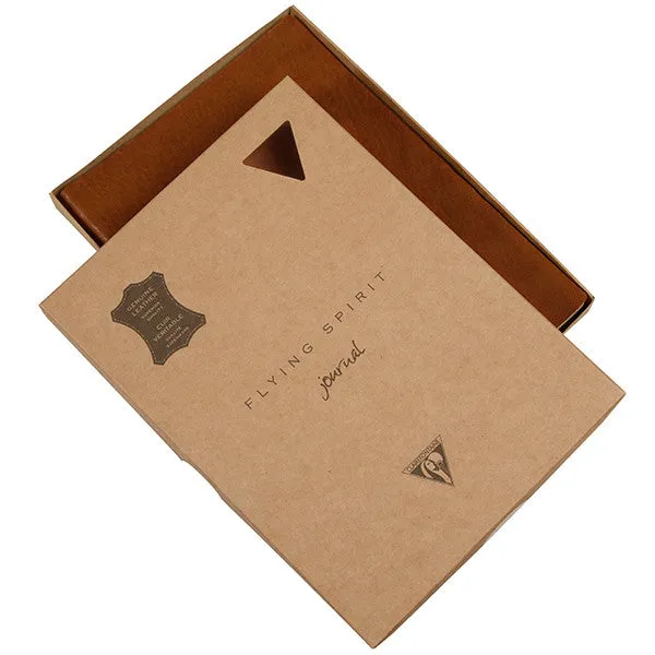 Clairefontaine Flying Spirit Leather Notebook A5 Cognac