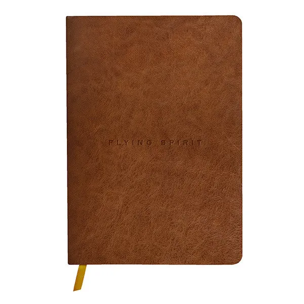 Clairefontaine Flying Spirit Leather Notebook A5 Cognac